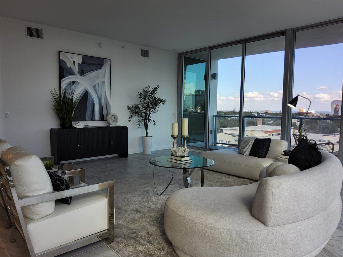 Reflections St. Pete modern living room